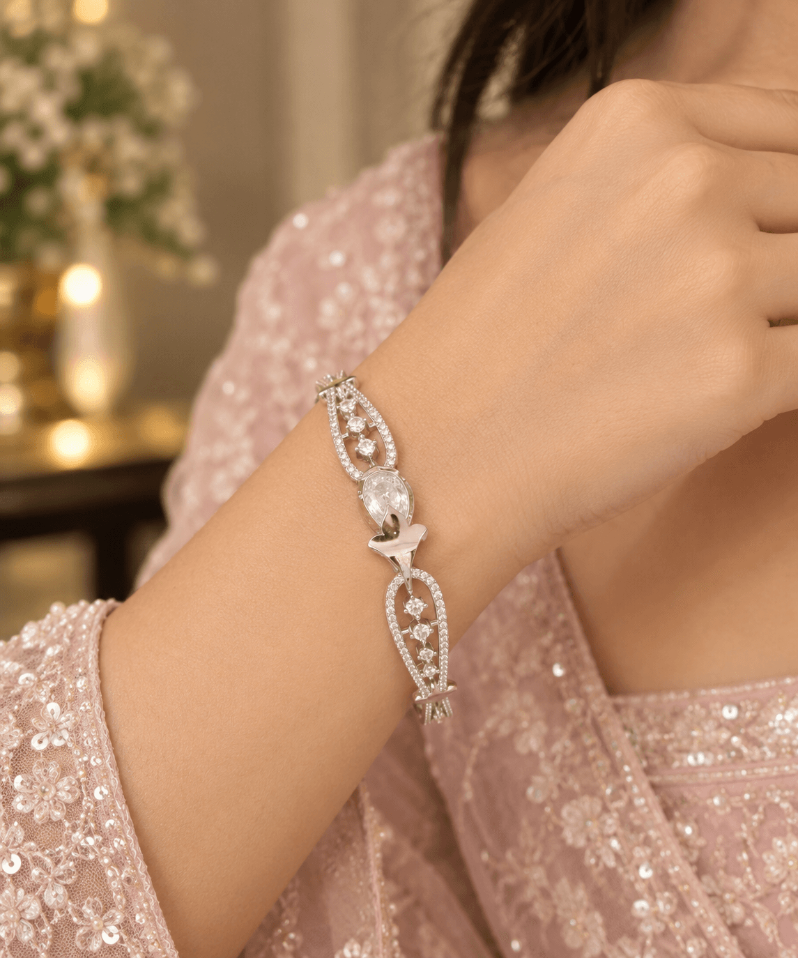 Elegant Butterfly AD Crystal Bracelet for Women - Image 1