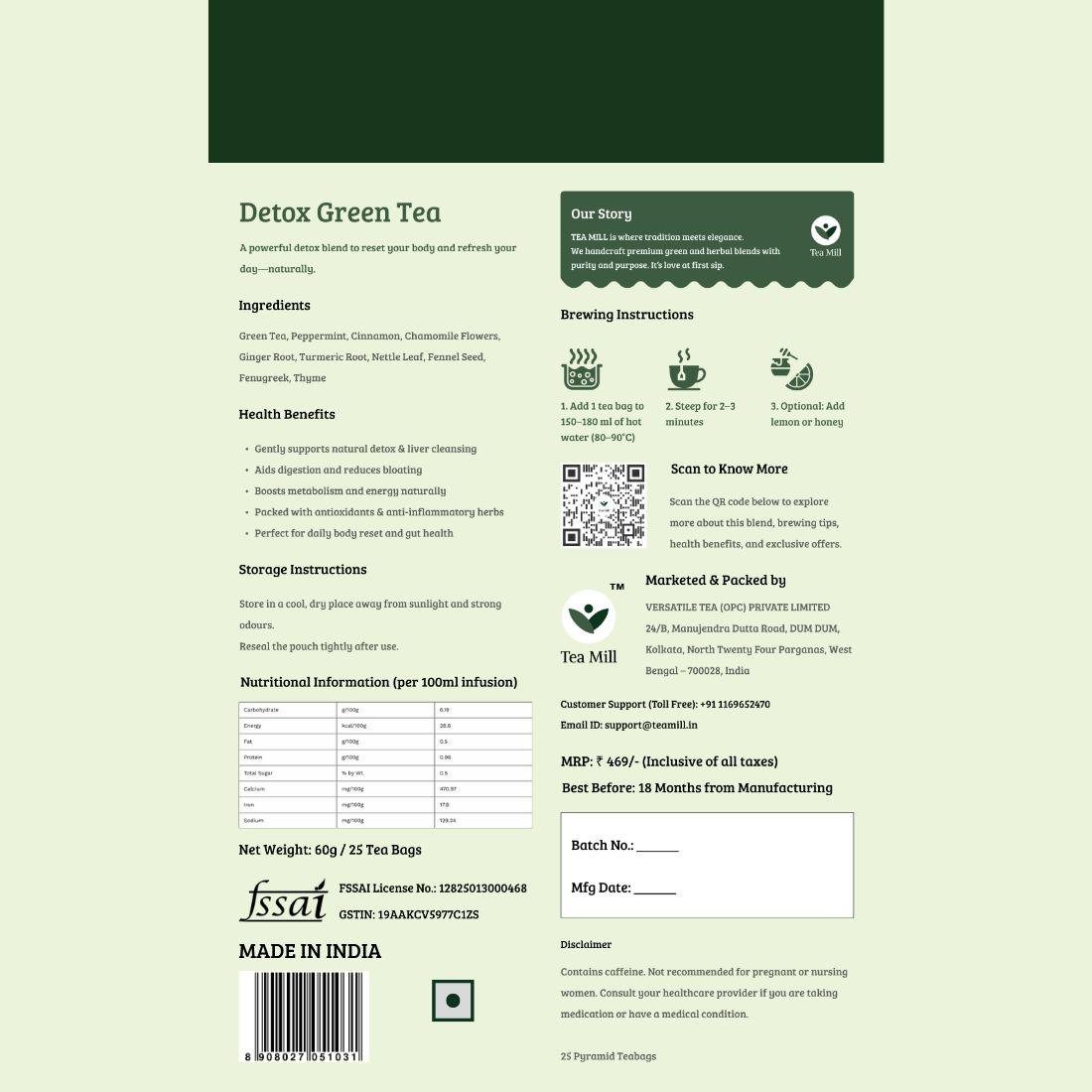 Detox Green Tea A powerful detox blend to reset your body and refresh your mind and day - naturally - Thumbnail 2